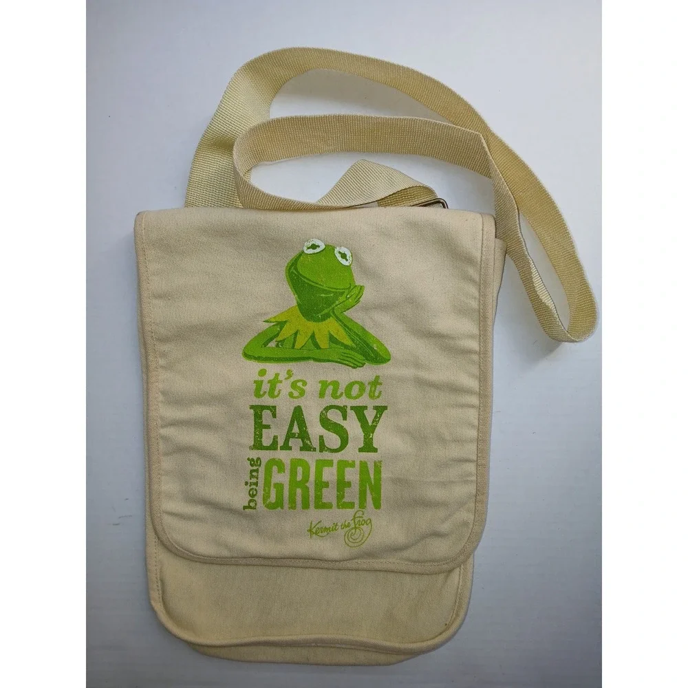 HALLMARK MUPPETS KERMIT‎ THE FROG NOT EASY BEING GREEN MESSENGER / BOOK BAG